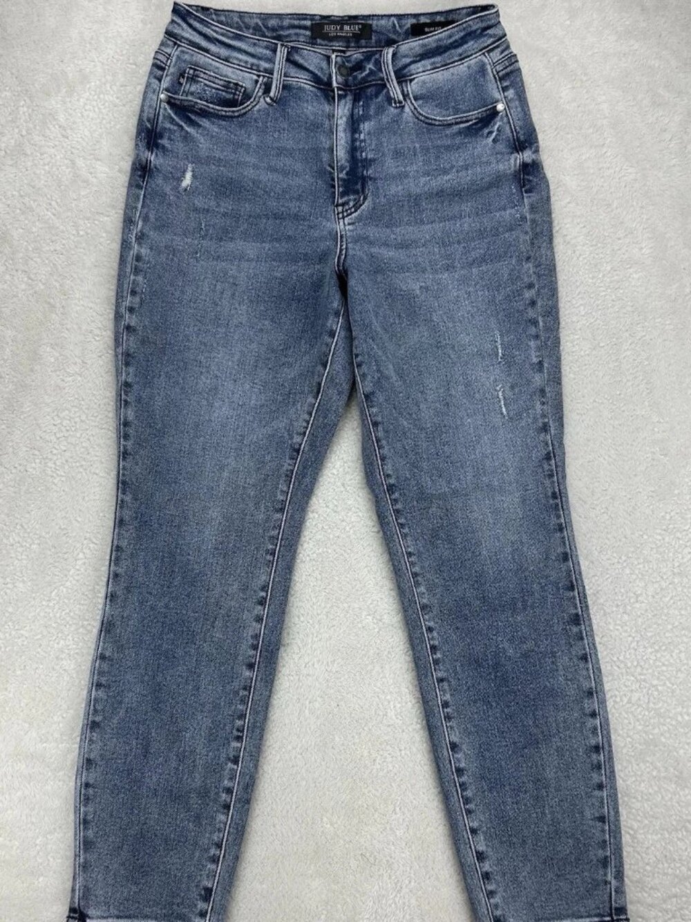 Judy Blue Jeans Womens 5/27 Blue Stretch‎ Slim Fit Denim Medium Wash Distressed